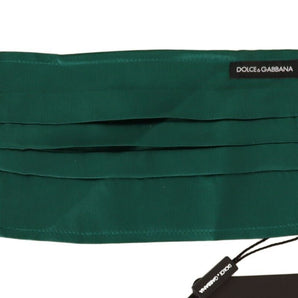 Dolce & Gabbana Emerald Silk Pleated Face Mask