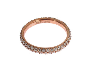 Nialaya Pink Gold 925 Silver Clear CZ Ring Nialaya 