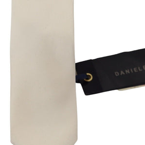 Daniele Alessandrini Exclusive Silk Bow Tie in Off White