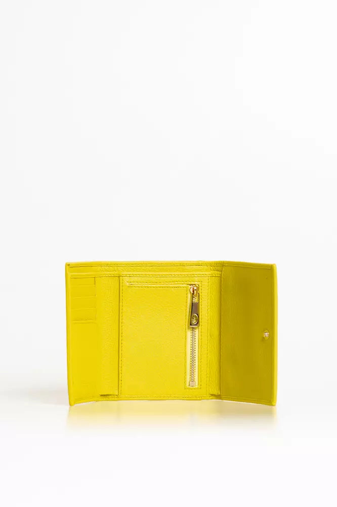 Trussardi Yellow Leather Wallet Trussardi 