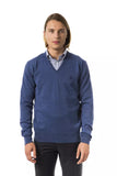Uominitaliani Blue Merino Wool Sweater Uominitaliani 