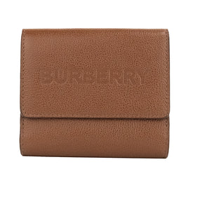 Burberry Luna Tan Grained Leather Small Coin Pouch Snap Wallet, Nahim - Luxury Wardrobe